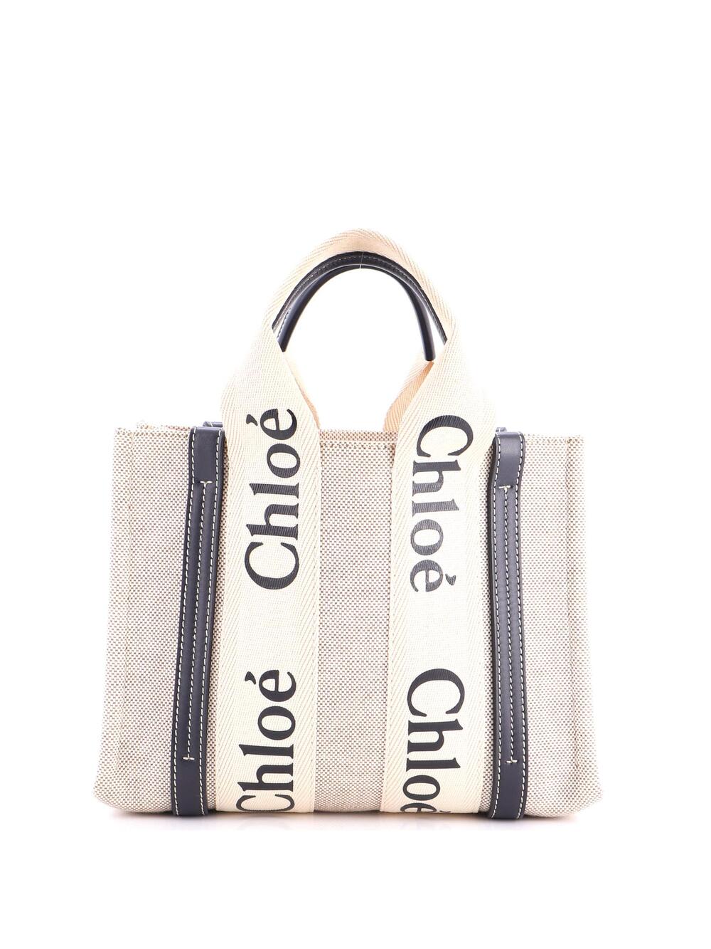 Chloe Woody Tote Canvas With Leather #250876C88B